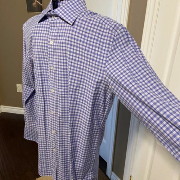 Tom Ford Blue Check Dress Shirt in Sz 43 EUC - Picture 2 of 11